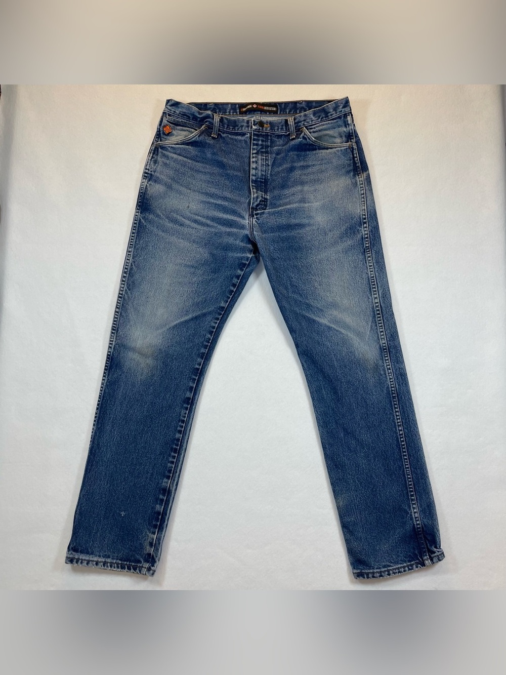 Wrangler FR Jeans 38x34 (Fits 36x34) Blue Denim 13 Original Flame Resistant